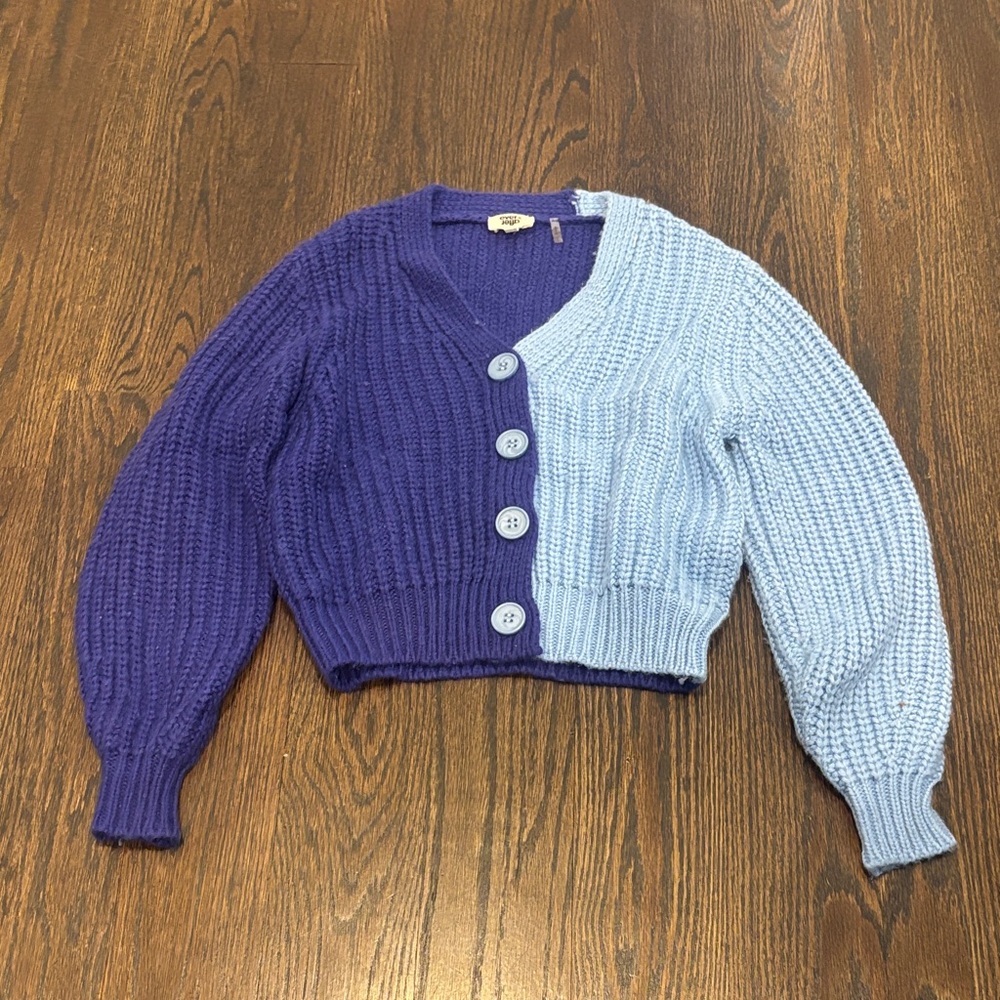 Ever After Girl’s Two-Tone Purple and Blue Cardigan Size 8
